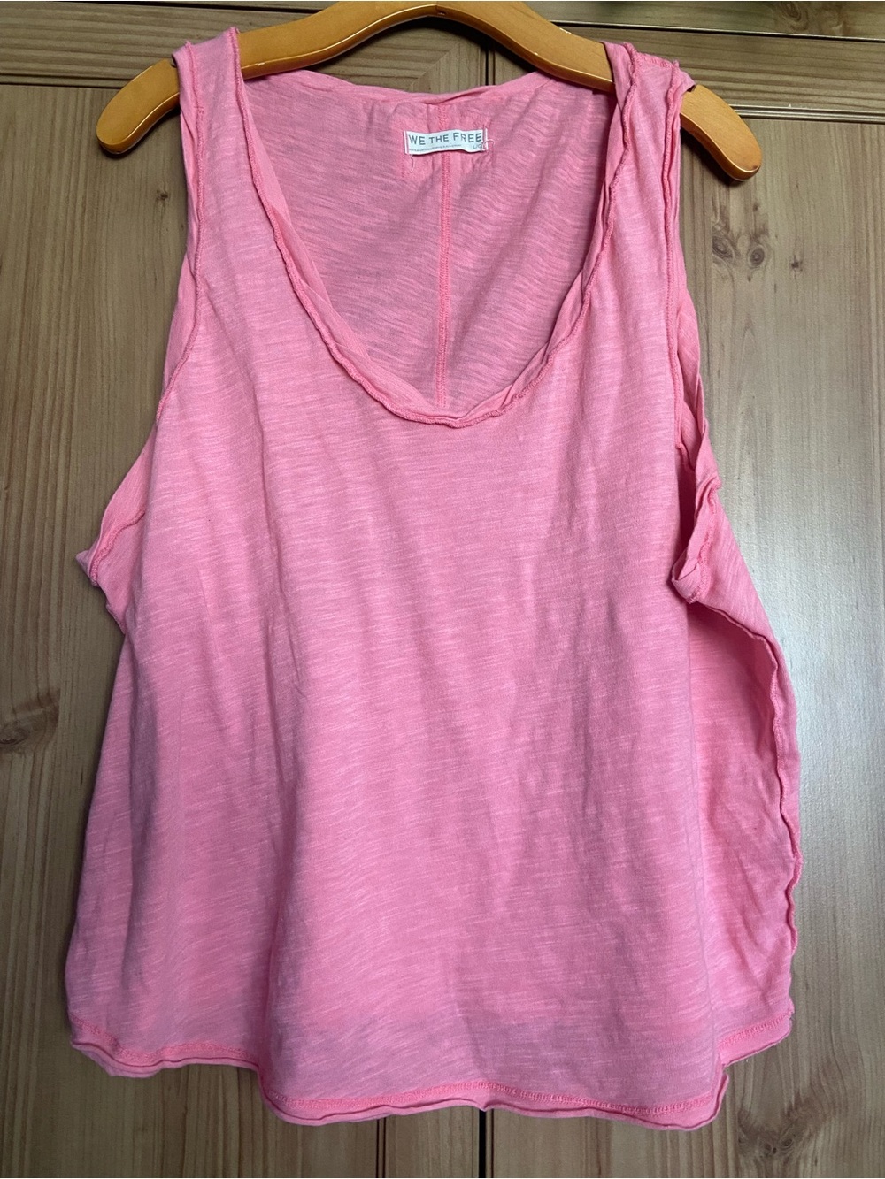 We The Free Free People Pink Sleeveless Scoop Neck Tank L Good Condition